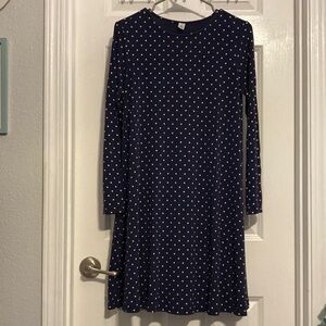 Old Navy Jersey Swing Dress Blue Polka Dot